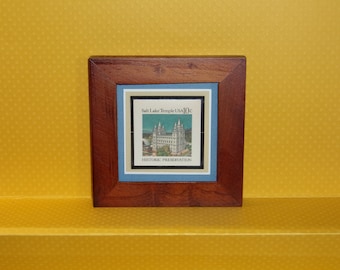 Salt Lake City Temple Framed 10c Stamp - From a 2000 USPS Postal Card - No. UX 83 - Great Gift for that Special Mormon in Your Life