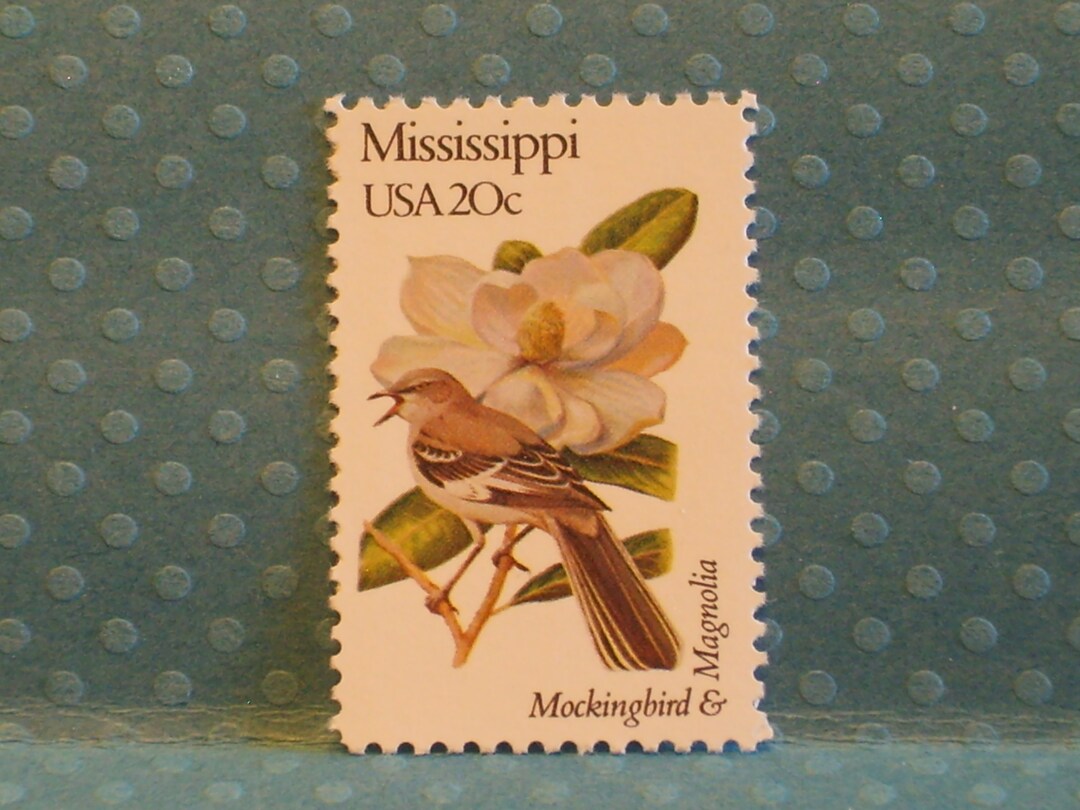 FIVE Vintage Stamps Mississippi's State Bird and Flower No. 1976 Etsy
