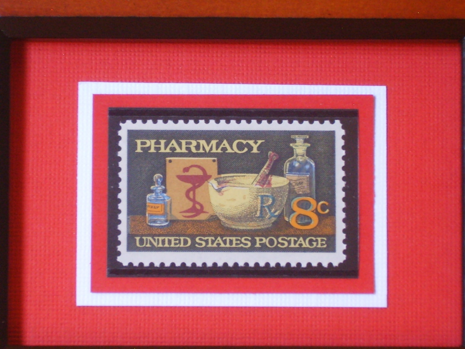 Vintage Framed Pharmacy Stamp No. 1473 Version 2 Etsy