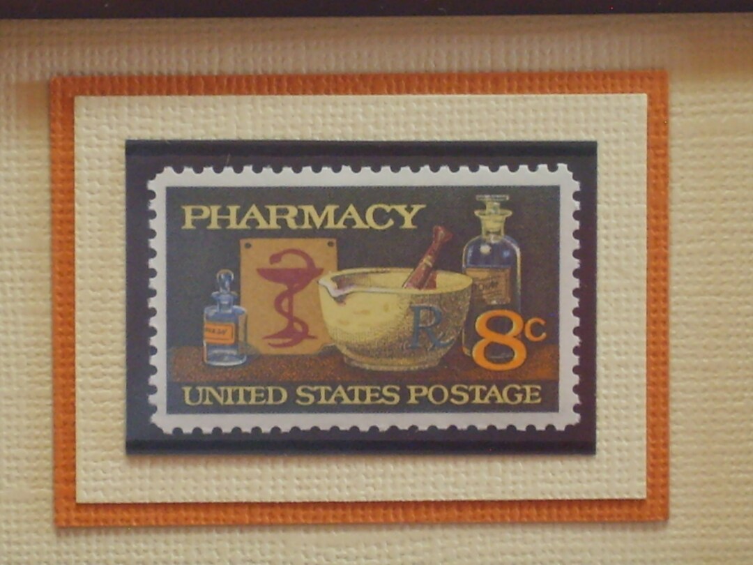 Vintage Framed Pharmacy United States Postage Stamp - No. 1473 ...