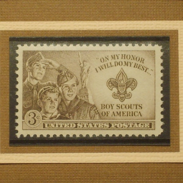 First US Boy Scout Vintage Stamp - No. 995, Version 2 - United States Postage Stamp - Stamp Art - Norman Rockwell - BSA - Gift for Eagle