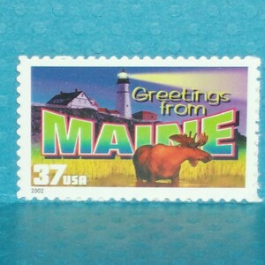 CINCO sellos postales antiguos de Estados Unidos de 37 c con la leyenda "Saludos desde Maine" - N.º 3714 - Para bodas, envíos postales, invitaciones, manualidades, álbumes de recortes