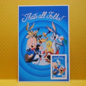 Vintage 2001 Porky Pig Looney Tunes United States Stamp Sheet - No. 3535c- No die cut Single Stamp - Anomaly!