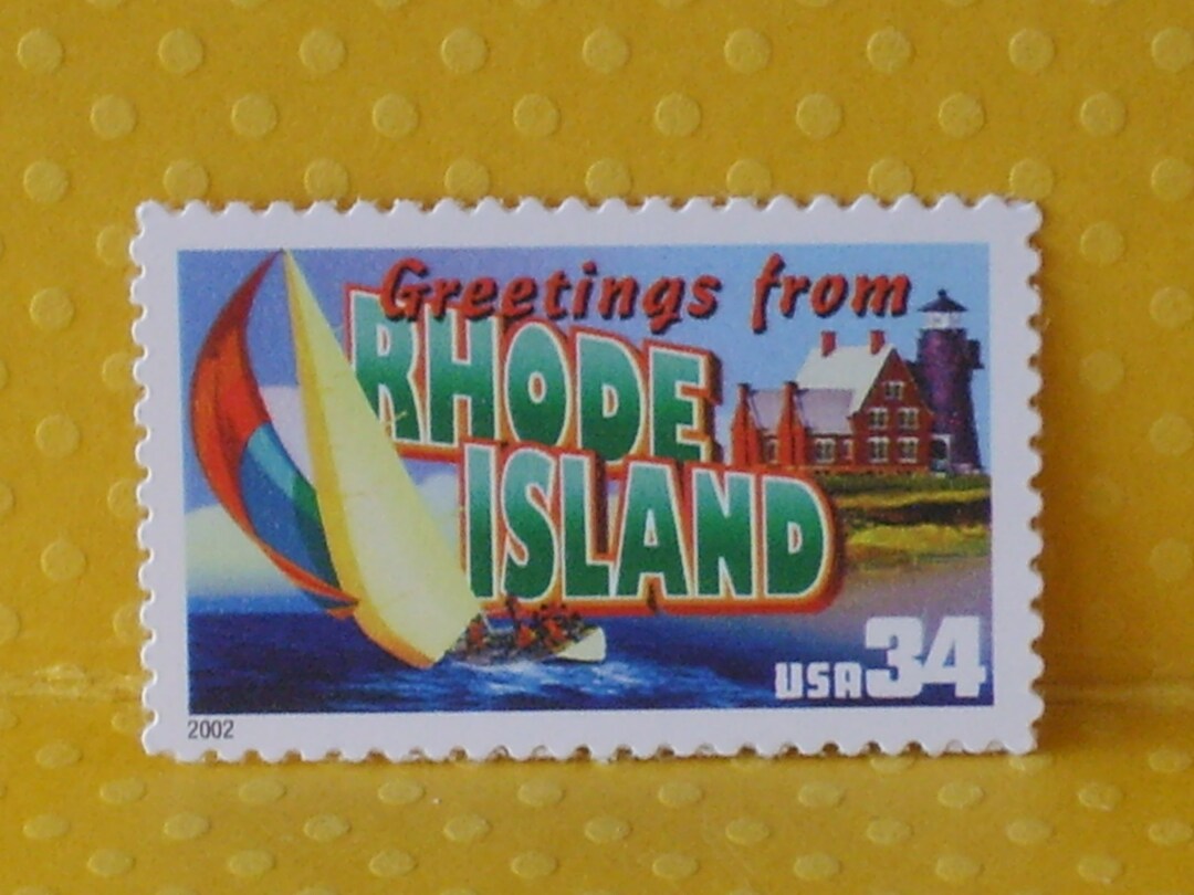 FIVE 34c greetings From Rhode Island Vintage United States Postage