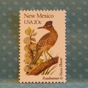 FIVE Vintage Stamps - New Mexico&#39;s State Bird and Flower - No. 1983