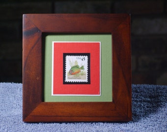Pumpkinseed Sunfish - vintage ingelijste postzegel - nr. 2481