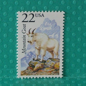 5 Vintage North American Wildlife Stamps - The Mountain Goat - No. 2323