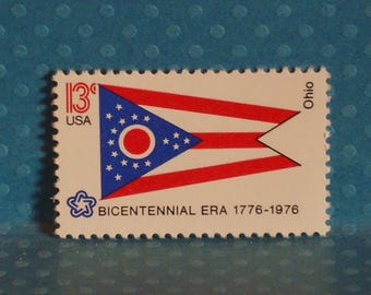 10 timbres drapeaux de l'État de l'Ohio - Émissions du bicentenaire - N° 1649