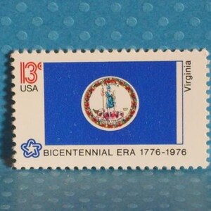 10 Virginia-flaggor - Bicentennial - Oanvända 13c amerikanska frimärken - Nr 1642 - Inbjudningar, utskick, klippböcker, hantverk
