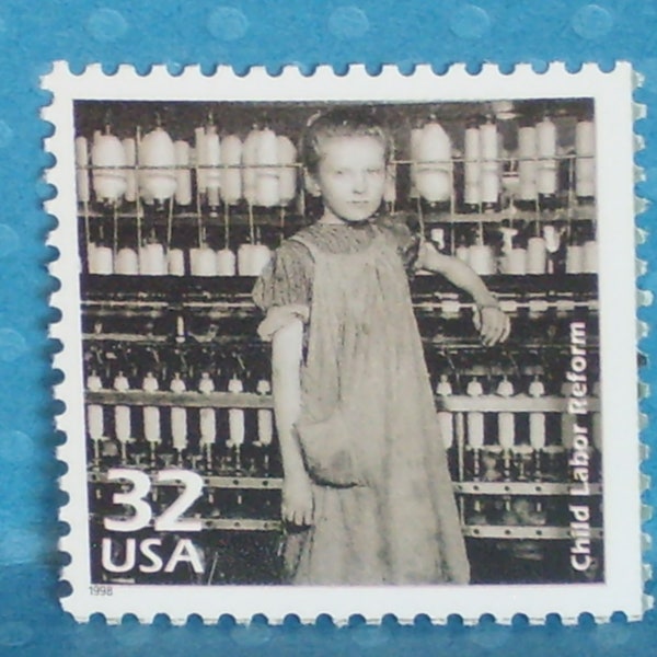 5 Vintage Postage Stamps - Celebrate the Century, Child Labor Reform - No. 3183o