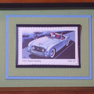 America on the Move: 50s Sporty Cars Framed Stamp - 1952 Nash Healey - No. 3934