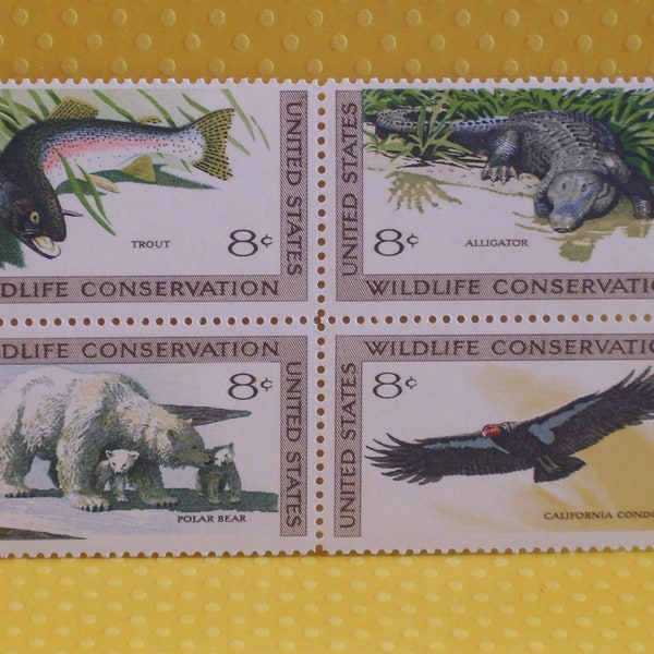 1  Block of Unique Vintage US Postage Stamps - 1971 Wildlife Conservation Series - 1430a