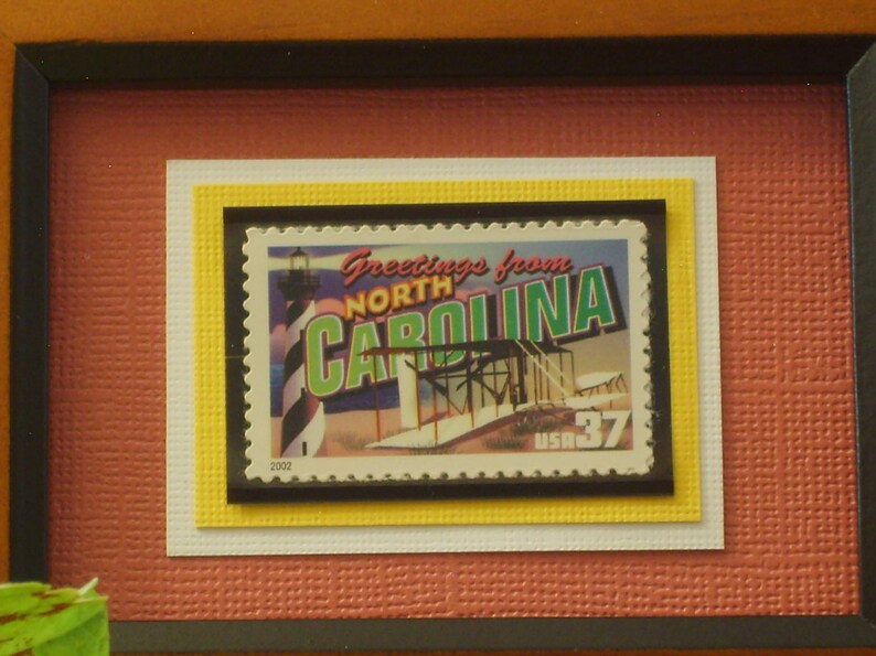 Greetings from North Carolina Framed Postage Stamp No. 3593/3728 image 1