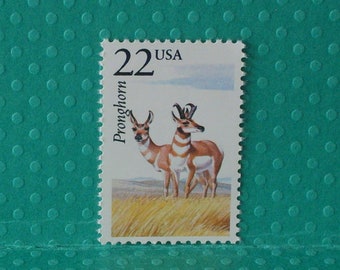 5 Vintage North American Wildlife Stamps - The Pronghorn - No. 2313