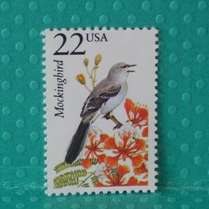 5 Vintage North American Wildlife Stamps - The Mockingbird - No. 2330