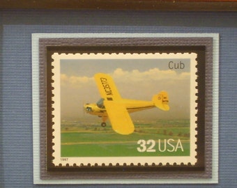 Classic American Aircraft Framed Stamp - The Cub - No. 3142c