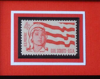 Girl Scouts - Celebrando 50 años - Vintage Framed Stamp - No. 1199
