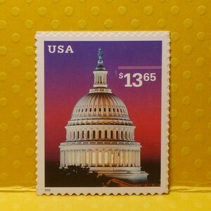 Sello postal vintage no utilizado - 2002 Priority Mail Express Stamp - US Capitol at Dusk - No. 3648- High Denomination United States Postage