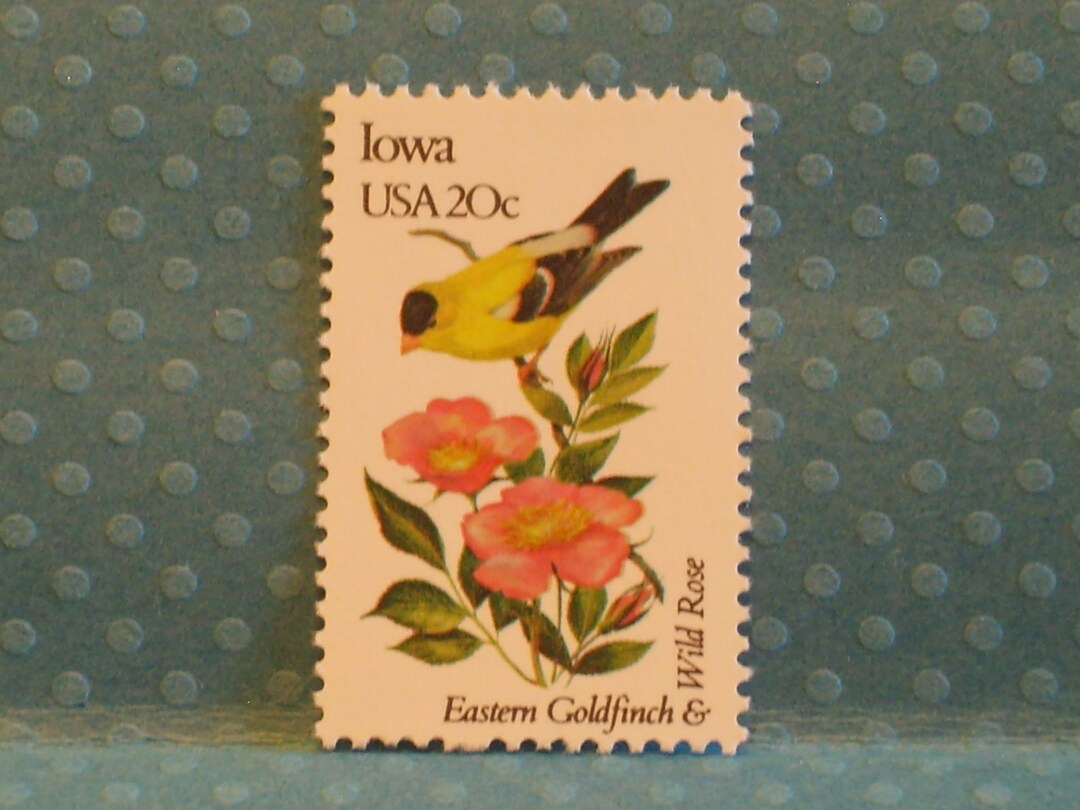 ヴィンテージ切手5枚 - アイオワ州の州鳥と花 - No. 1967 - Etsy 日本