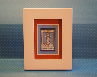 Framed Vintage Nursing Stamp - No. 1190 - Version 1