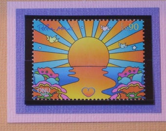 Peter Max Framed Stamp - Johannesburg Summit - Sunrise, Version 1