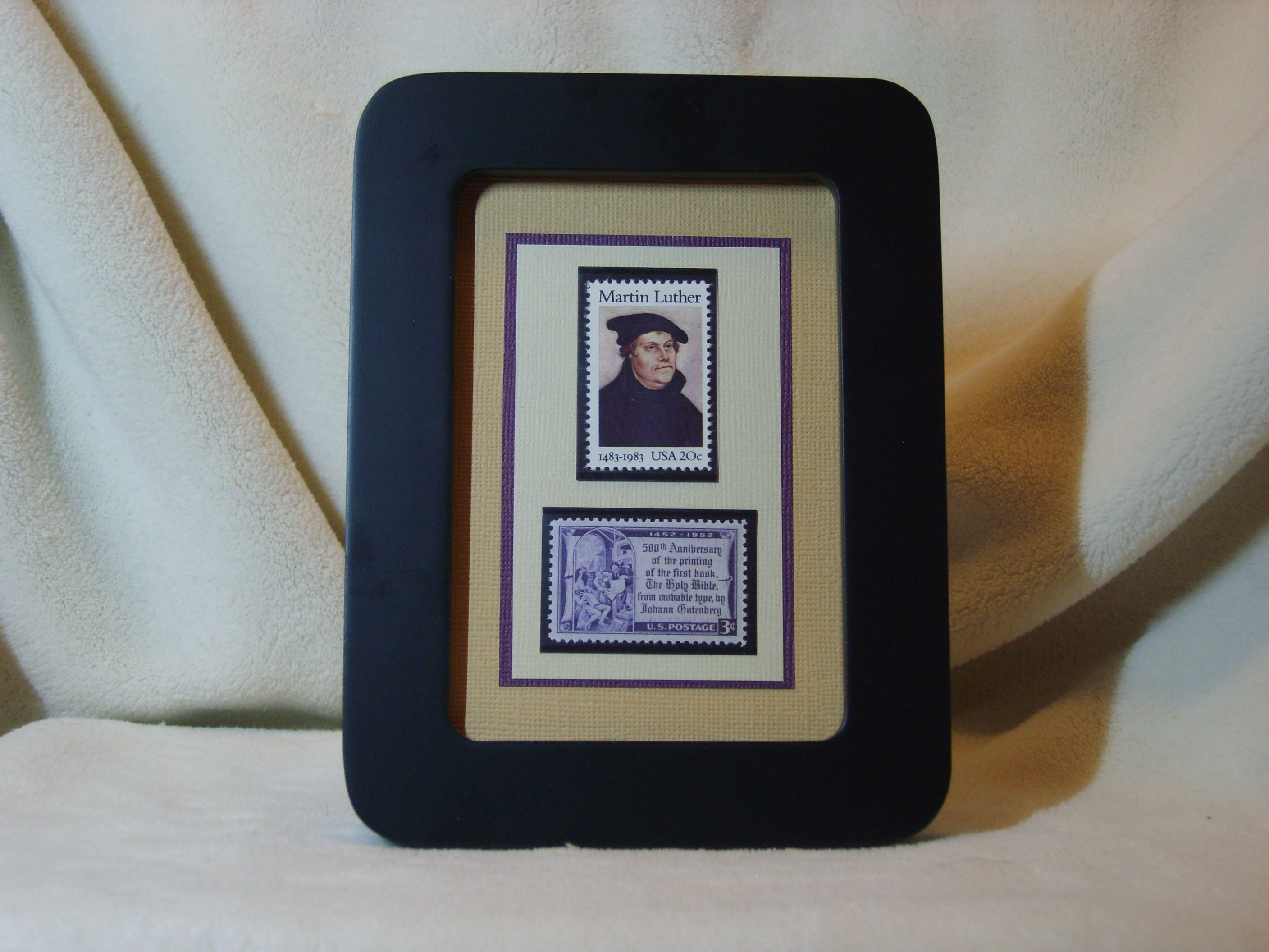 宗教改革を記念して - ヴィンテージ額入り切手 - No. 1014 および 2065