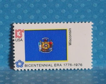 10 timbres du drapeau de l'État du Wisconsin - Émissions du bicentenaire - N° 1662