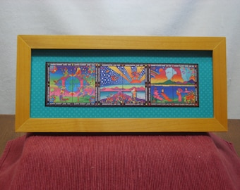 Peter Max Framed United Nations Stamps - 1992 Earth Summit