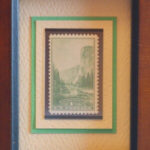 Framed Vintage 1c Yosemite Stamp - No. 740