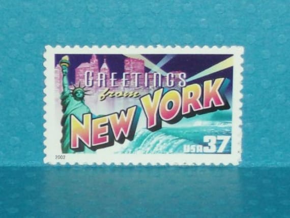切手。USA 37セント。 37セント切手5枚「Greetings from New York」ヴィンテージ米国郵便切手