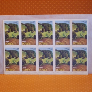 Dieci francobolli vintage degli Stati Uniti del 1996 - 32c Iowa - N. 3088