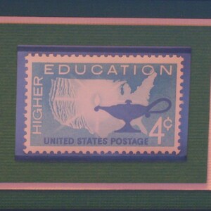 "Hochbildungs - Schule ehren - Vintage gerahmte Briefmarke - Nr. 1206."