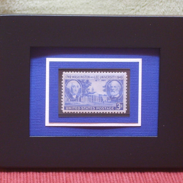 Washington and Lee University - Vintage Framed Stamp - No. 982 - Great Gift for Graduate - W & L - Virginia School - Actual US Unused Stamp