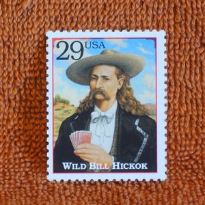 Five Vintage 1994 29c Legends of the West Stamps - &quot;Wild Bill&quot; Hickok - No. 2869o