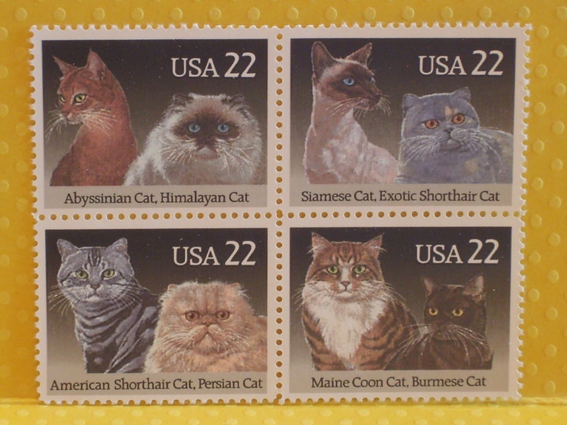 Cats No 2375a Two Pane Blocks of Vintage Unused Postage Stamps