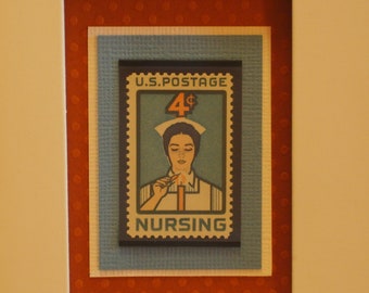 Framed Vintage Nursing Stamp - No. 1190 - Version 1
