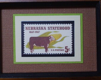 Nebraska Statehood - Vintage Framed Stamp -  No. 1328