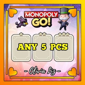 Monopoly Go 1-3 Star Sticker - 5 Pcs ( Set 1-16  MONSTER MASH )