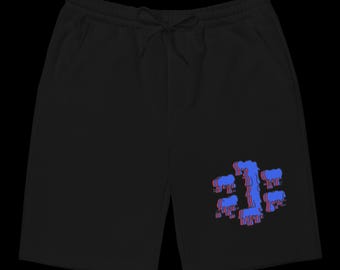 Blue And Red 3D Drip Logo Shorts Streetwear Y2K Vaporwave Glitch Gym Shorts Minimalist Summer  Unisex
