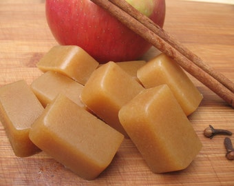 1 dozen vegan organic mulled apple cider caramels in eco-friendly sustainable gift packaging--limited seasonal flavor!