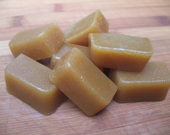 1 dozen large vegan organic vanilla caramels in eco-friendly sustainable gift packaging