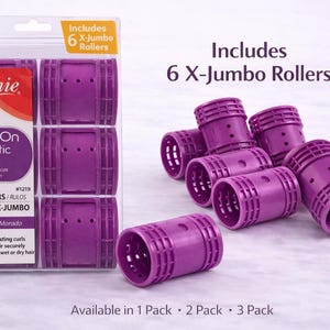 Annie 1 3/8 Zoll Snap-On Haarwickler X Jumbo 6er-Pack Wickler für weiche Locken, Volumen, Nassfrisuren, Naturlocken
