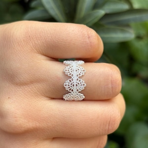 Hollow Lace Silver Ring|Vintage Palace Style Ring|Snowflake Flower Band|Adjustable Ring|silver adjustable ring|silver ring women