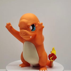 Figurine Salamèche | Décoration de bureau anime multicolore à collectionner | Salamèche imprimée en 3D