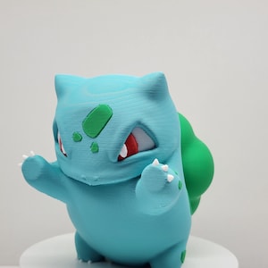 Figura de Bulbasaur impresa en 3D de Pokémon / Coleccionable de anime multicolor / Bonita decoración de escritorio / Regalo para fans de Pokémon / Impresión 3D