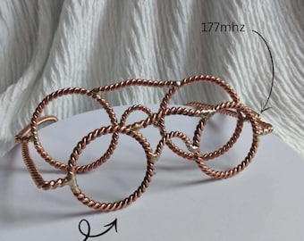 Monturas de gafas trenzadas de cobre hechas a mano: frecuencia 144 MHz, 177 MHz