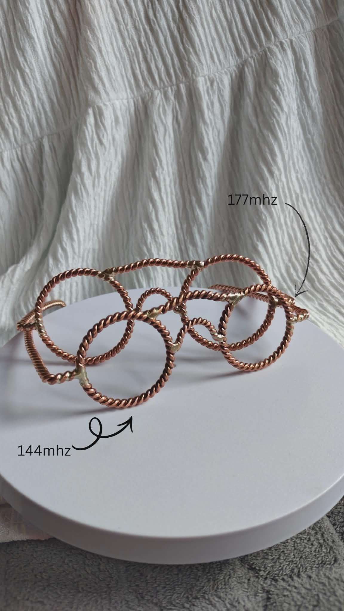 Handcrafted Copper Braided Eyeglass Frames: frequency 144mhz,177mhz