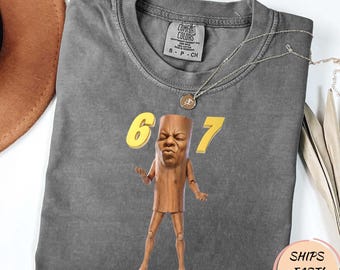 Funny Triple T 67 Meme Tung Tung Tung Speed Face Brainrot T-Shirt