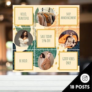 Instagram Puzzle Feed Template in Canva Editable