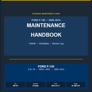 2009-2014 Ford F-150 5.0L V8 Maintenance Handbook (Digital Download)